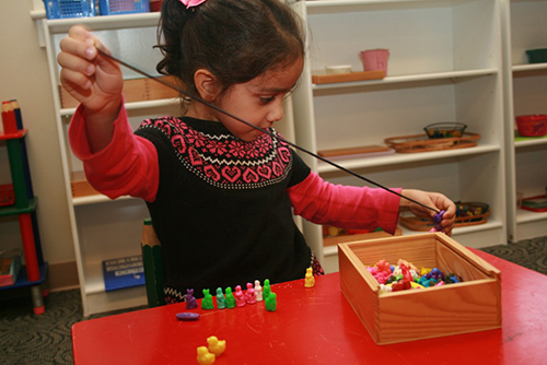 Child working on activity.