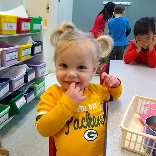 Child working on activity.