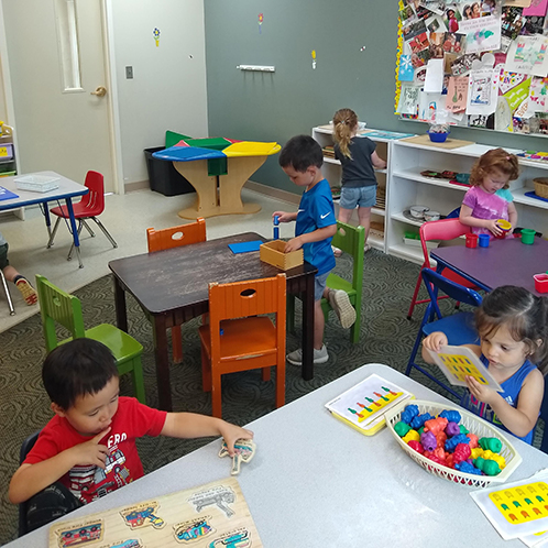 Children in the Preschool classroom.