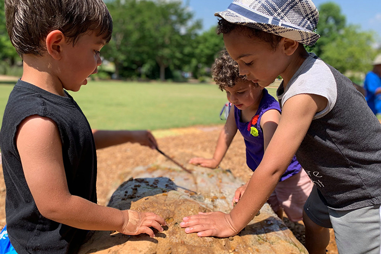 Children enjoying a field trip to the Botanical Gardens.