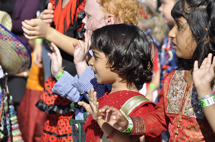 Children celebrating at the International Festival.